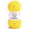 Włóczka z cekinami YarnArt Cotton Gold Paillettes 7106 / żółty ze złotem