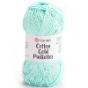 Włóczka z cekinami YarnArt Cotton Gold Paillettes 7112 / mięta ze srebrem
