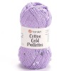 Włóczka z cekinami YarnArt Cotton Gold Paillettes 7116 / jasny fiolet ze srebrem