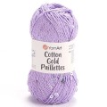 Włóczka z cekinami YarnArt Cotton Gold Paillettes 7116 / jasny fiolet ze srebrem