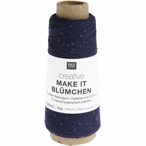 Włóczka / nić z cekinami Rico Design Creative Make It Blümchen 015 / granat