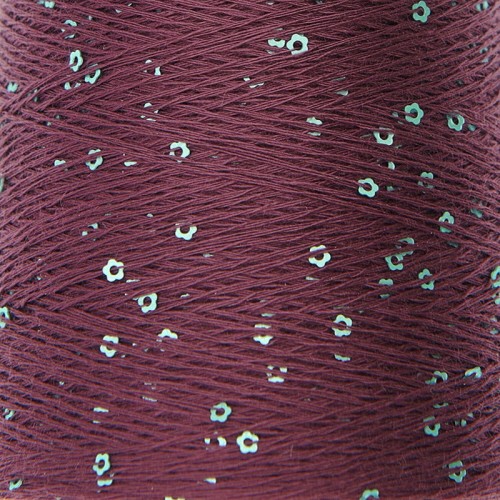 Włóczka / nić z cekinami Rico Design Creative Make It Blümchen 016 / bordo