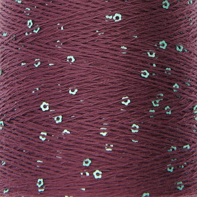 Włóczka / nić z cekinami Rico Design Creative Make It Blümchen 016 / bordo