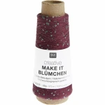 Włóczka / nić z cekinami Rico Design Creative Make It Blümchen 016 / bordo
