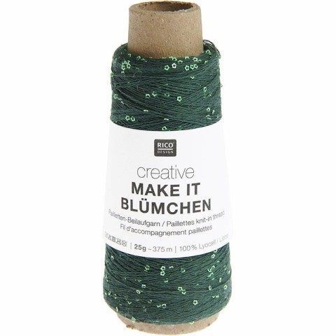 Włóczka / nić z cekinami Rico Design Creative Make It Blümchen 017 / bluszcz