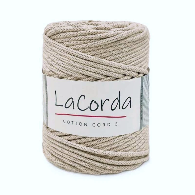 Sznurek La Corda Cotton Cord 5mm / rolka 100m / 670 lniany