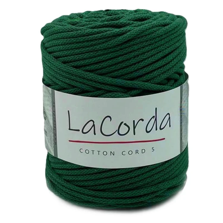 Sznurek La Corda Cotton Cord 5mm / rolka 100m / 480 jasny butelkowy