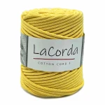 Sznurek La Corda Cotton Cord  5mm / rolka 100m / 420 jasny żółty