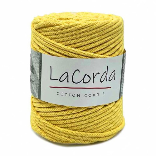 Sznurek La Corda Cotton Cord 5mm / rolka 100m / 420 jasny żółty