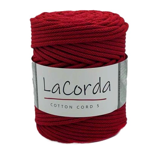 Sznurek La Corda Cotton Cord  5mm / rolka 100m / 380 wino