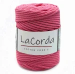 Sznurek La Corda Cotton Cord  5mm / rolka 100m / 310 róż