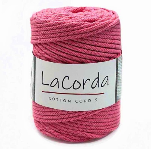 Sznurek La Corda Cotton Cord  5mm / rolka 100m / 310 róż