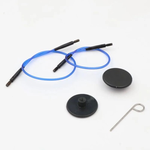 Zestaw krótkich żyłek do drutów wymiennych Mini KnitPro / niebieskie / 10640