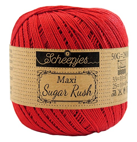 Kordonek Scheepjes Maxi Sugar Rush - 115 gorąca czerwień