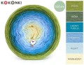 KOKONEK Nature NT096 Kupała - Pesto/jodła/ciemny turkus/niebieski/błękit/masełkowy