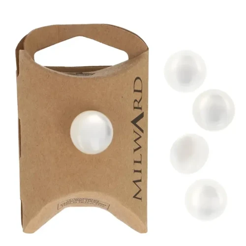 Guzik Milward okrągły / biały / perłowy / 14 mm / 5 szt. / 9033004