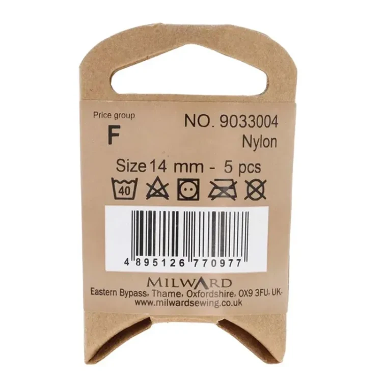 Guzik Milward okrągły / biały / perłowy / 21 mm / 8 szt. / 9033099