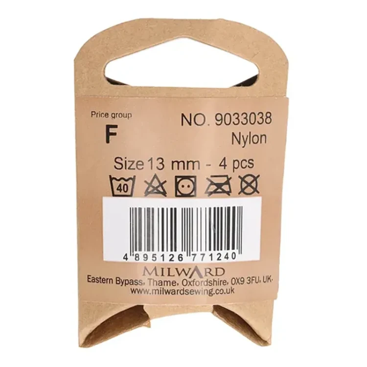 Guzik Milward piłka nożna / plastikowy / 13 mm / 4 szt. / 9033038