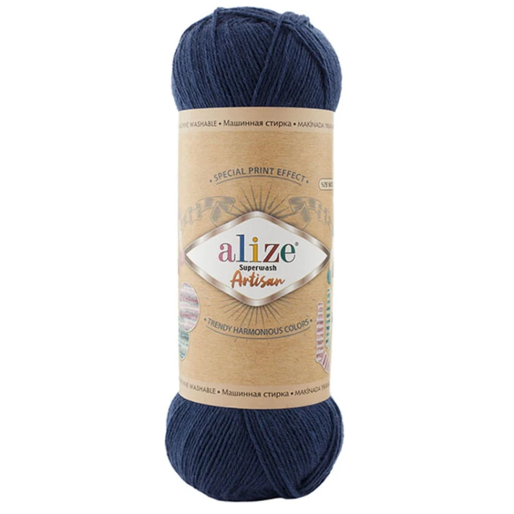 Włóczka skarpetkowa Alize Superwash Artisan 958 / granat
