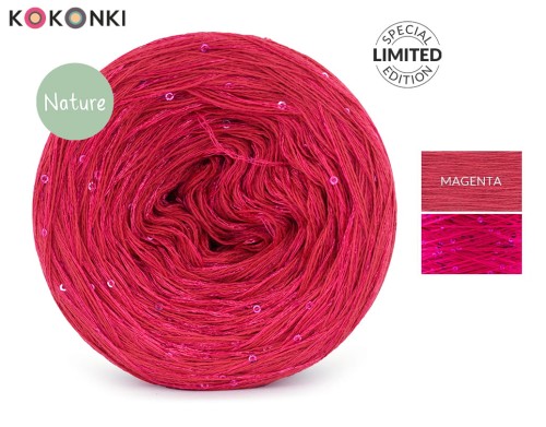 KOKONEK_Nature GLOW NG07 - Magenta + cekiny magenta / 400 m / 3+1 nitki - GOTOWY