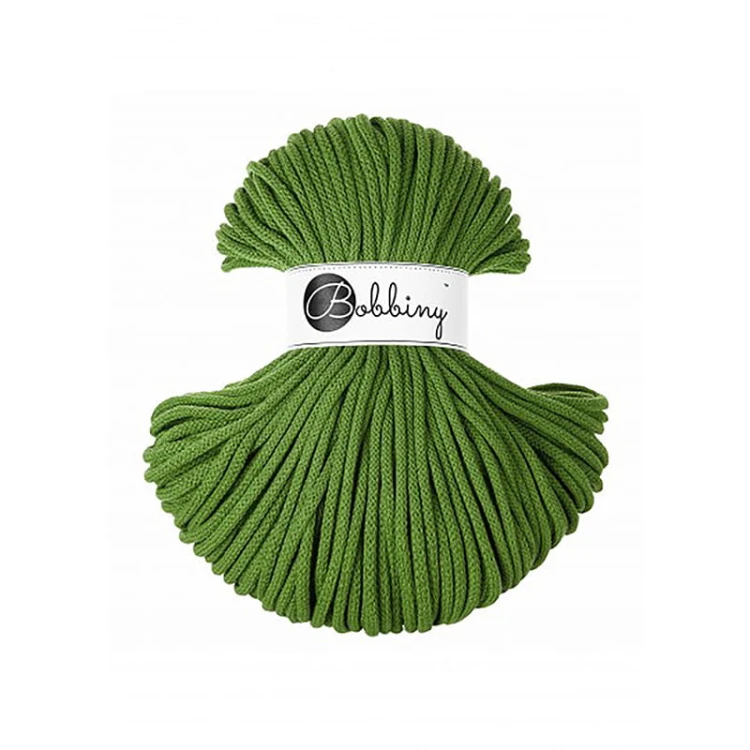 Sznurek pleciony bawełniany Bobbiny Premium / Moss Green / 5mm / 100m
