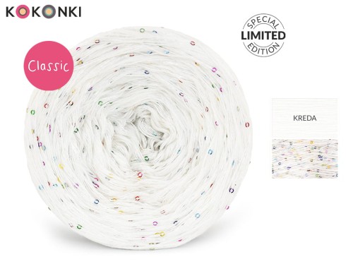 KOKONEK_Classic GLOW CG02 - Kreda + cekiny disco biel / 400 m / 3+1 nitki - GOTOWY