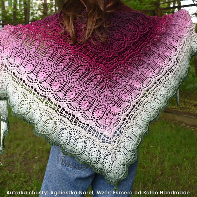Autorka chusty: Agnieszka Narel; Wzór: Esmera od Kaleo Handmade
