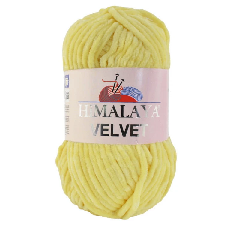 Włóczka Himalaya Velvet 90002 / jasny żółty
