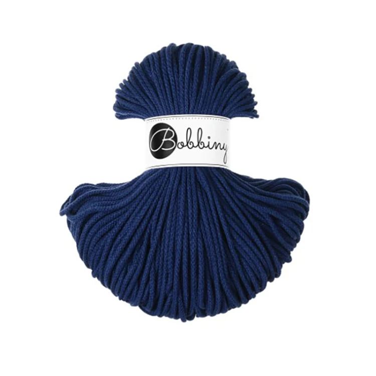Sznurek pleciony bawełniany Bobbiny Junior / Ink Blue / 3mm / 100m