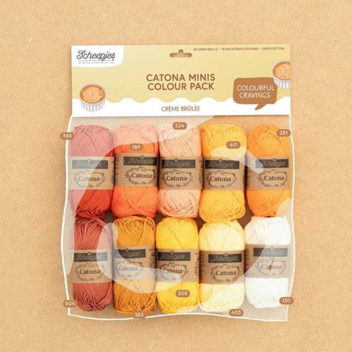 Zestaw włóczek Scheepjes Catona 10 x 25 g - Creme Brulee