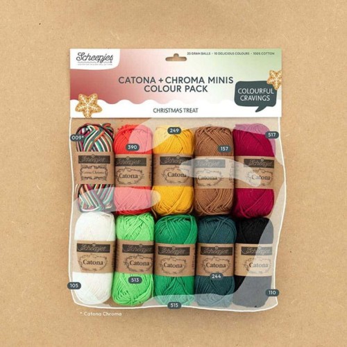 Zestaw włóczek Scheepjes Catona + Chroma 10 x 25 g -  Christmas Treat