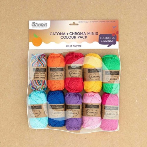 Zestaw włóczek Scheepjes Catona + Chroma 10 x 25 g -  Fruit Platter
