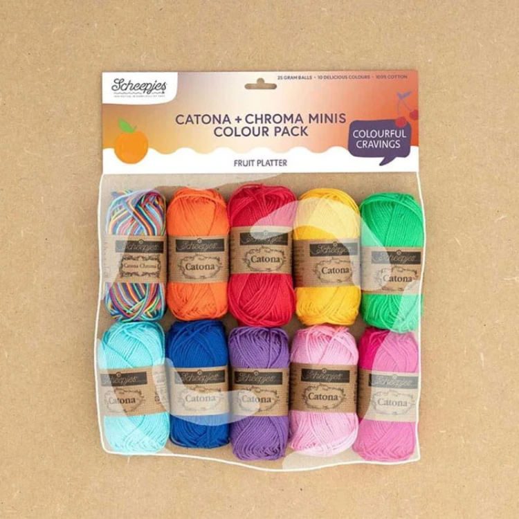 Zestaw włóczek Scheepjes Catona + Chroma 10 x 25 g -  Fruit Platter