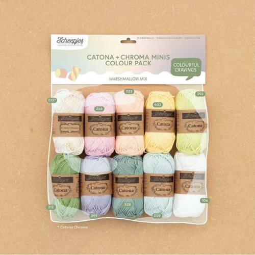 Zestaw włóczek Scheepjes Catona + Chroma 10 x 25 g - Marshmallow Mix