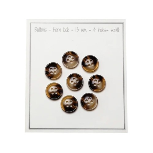 Guzik Go Handmade plastikowy / 13 mm / 8 szt. / 22930
