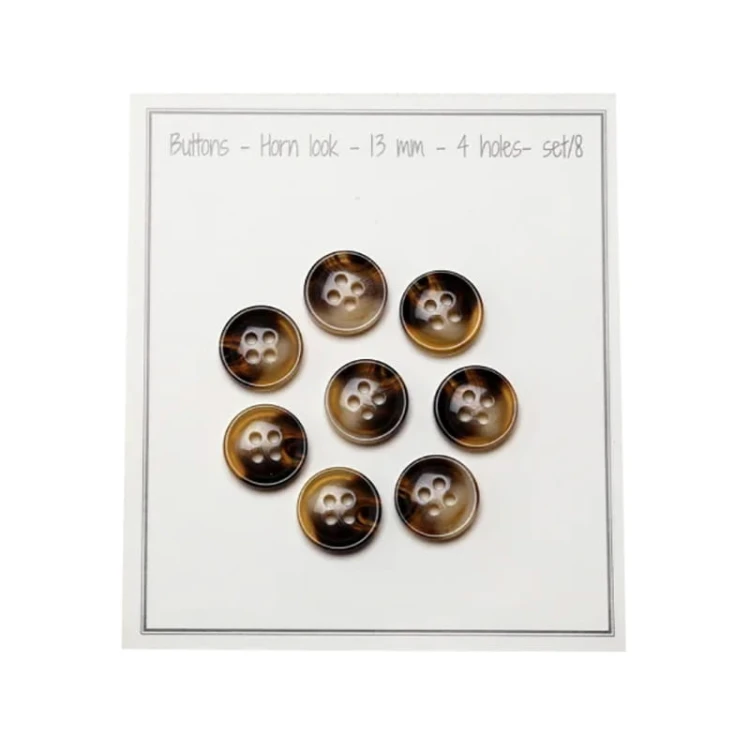 Guzik Go Handmade plastikowy / 13 mm / 8 szt. / 22930