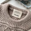 Metka tkana PetiteKnit "Made with love to keep you warm" / naturalny / 5 x 4 cm / 1 szt