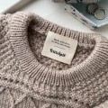 Metka tkana PetiteKnit "Made with love to keep you warm" / naturalny / 5 x 4 cm / 1 szt