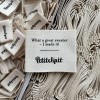 Metka tkana PetiteKnit "What a great sweater - I made it!" / naturalny /  5 x 4 cm / 1 szt