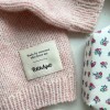 Metka tkana PetiteKnit "Made by someone who loves me" / naturalny /  5 x 4 cm / 1 szt
