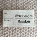 Metka tkana PetiteKnit "Care label" - instrukcja prania / naturalny /  7,5 x 4 cm / 1 szt