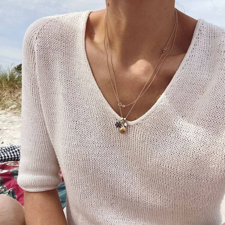 Wzór PetiteKnit / Cumulus Tee - w języku angielskim + tłumaczenie PL