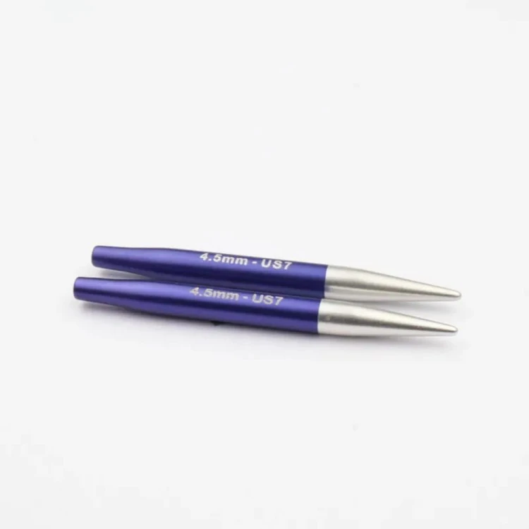Druty KRÓTKIE do wymiennych żyłek KnitPro Zing Mini - metalowe [4,5 mm]