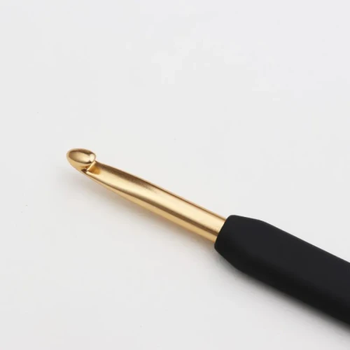 Szydełko KnitPro Soft Grip ZŁOTE z czarną rączką