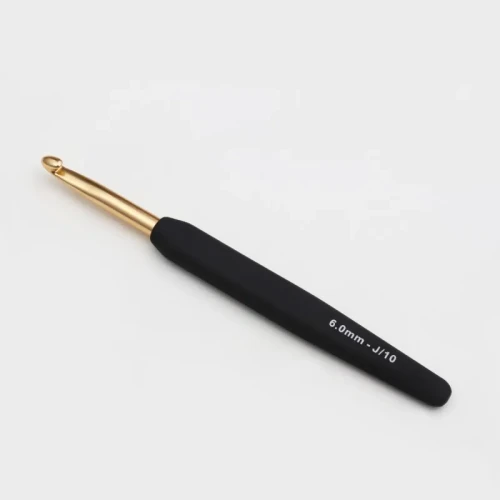 Szydełko KnitPro Soft Grip ZŁOTE z czarną rączką