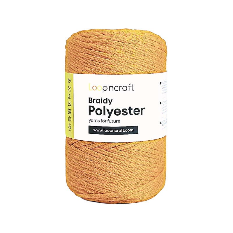 Sznurek poliestrowy Loop'ncraft Braidy Polyester MINI / 2mm 10-07 / blade złoto