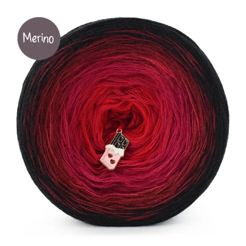 KOKONEK Merino 840 - Czerń/bordo/rubin/czerwień