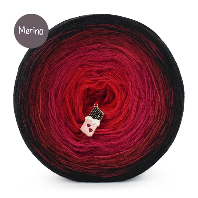 KOKONEK Merino 840 - Czerń/bordo/rubin/czerwień