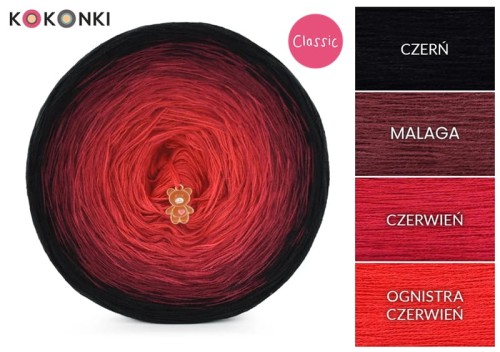 KOKONEK Classic B310 - Czerń/malaga/czerwień/ognista czerwień