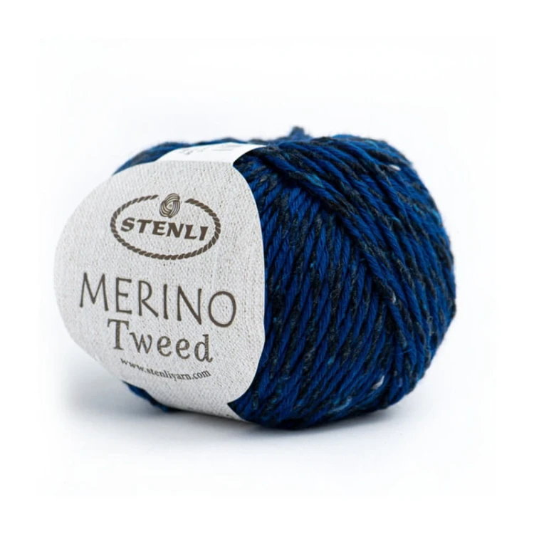 Włóczka Stenli Merino Tweed 18817 / szafir